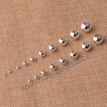 Bead,big-hole bead,silver,round s925 sterling silver 2.5mm beads,Sold per pkg of 10ps