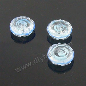 Lampworked glass beads,light turquoise blue 7x16mm saucer with 2mm hole,mini order 100ps factory price.