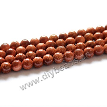 Bead, brown goldstone (manmade), 4mm round. Sold per 14.5-inch strand