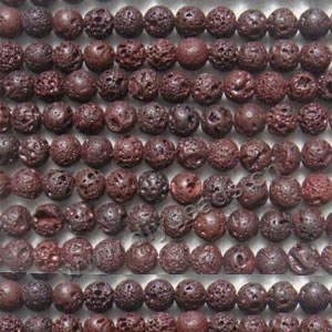 Bead, red lava rock (natural), 10mm round. Sold per 16-inch strand.