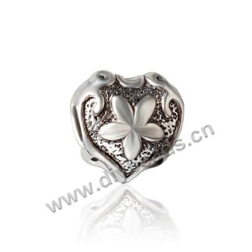 Bead,big-hole beads,zinc alloy,heart shape,13.5*12mm,rondelle,Sold per pkg of 100pcs