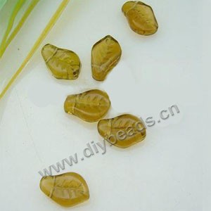 Diy glass beads,findings for making jewelry, yellow,10x15mm leaf,mini order 100ps