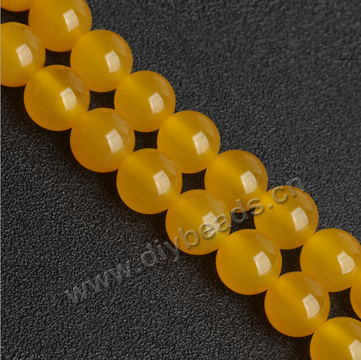 Wholesale natural 8mm round yellow agate beads loose agate beads 