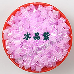 Bugle bead, glass,silky luster,light amethyst,#1 (3x2mm)beads. Sold per pkg of 80 grams,approximately 4,500ps.