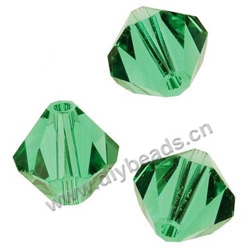 beads, AAA grade glass,6mm green bicone beads,sold per package of 100pcs