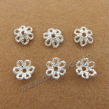S925 Sterling Silver Hollow Receptacle Spacers Beads caps For Jewelry Bracelet Accessories
