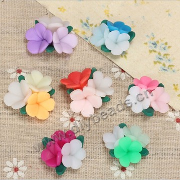 Bead, polymer clay,mixed color,22x14mm flower. Sold per pkg of 20.