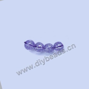 Bead, ice flake quartz (heated/dyed), purple, 10mm round. Sold per 16-inch strand