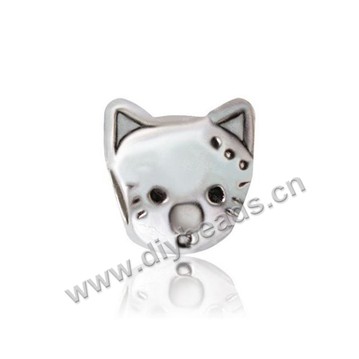 Bead,big-hole beads,zinc alloy,cat shape,10*12mm,Sold per pkg of 100pcs
