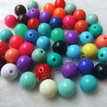Bead, acrylic, lucid mixed color, 20mm round. Sold per pkg of 100ps