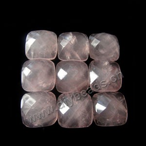 Gem,rose quartz (natural), 20mm faceted round, Mohs hardness 7. Sold per pkg of 200.