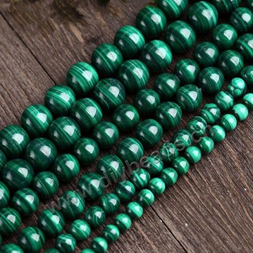 natual malachite round stone beads  8mm each strand length about 38cm ， sold  1 strand each pc 