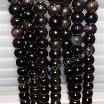 Bead, obsidian beads,Factory direct sale natural obsidian rainbow 4mm  round loose beads ,sold per 5 strands 