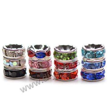 Spacer beads, Alloy, Rondelle, 10mm, mixed color. Sold per pkg of 100pcs