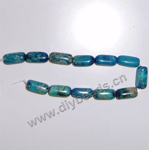 Bead,  imperial Jasper(dyed), blue, 8x16mm round tube. Sold per 16-inch strand .factory price. 