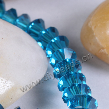 beads,AAA grade glass,4*6mm bicone, blue color, sold per package of 1 stand