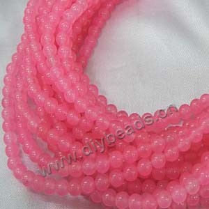 Bead, Malaysia "jade" (dyed), pink, 10mm round, Mohs hardness 7. Sold per 15-inch strand