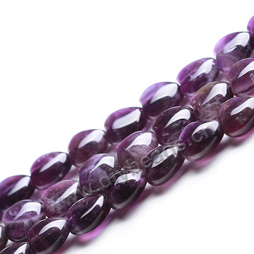 Bead,amethyst (natural), 10mm,heart . Sold per pkg of one strand