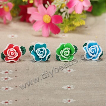 Bead, polymer clay,mixed color white edge,15x10mm flower. Sold per pkg of 5.