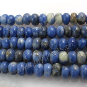 Bead, sodalite (natural), 4x10mm rondelle. Sold per 16-inch strand.