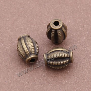 Bead, alloy, 9*7mm drum, antique bronze color, Sold per pkg of 150 pcs.