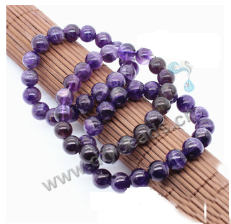 Bracelet, stretch, natural  Amethyst. ,high quality,women bracelet ,10mm beads,sold per pkg of 10pcs