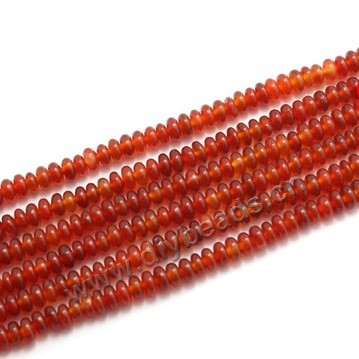 Bead, red agate (dyed/heated), 6x4mm rondelle, Mohs hardness 6-1/2 to 7. Sold per 15-inch strand.