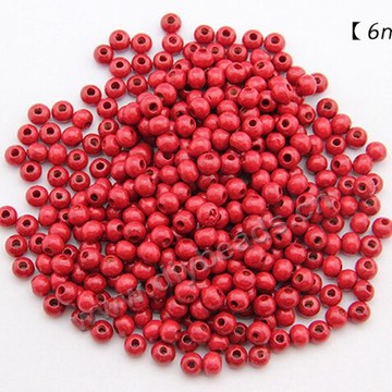 Beads,wood,red round loose beads,16mm. Sold per pkg of 500ps