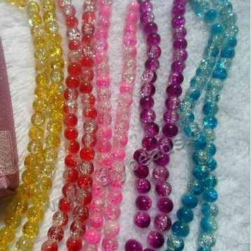 Bead, crackle glass,mixed colors,6mm round. Sold per pkg 10strands, approximately 140ps/strand