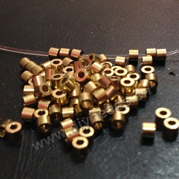 Bead, brass  beads, 2.5*2*1.2mm,  ntural brass color  Sold per pkg of 1 bag-200 pieces.
