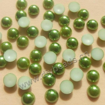 Bead, acrylic, 9mm, flatback half round. Sold per pkg of 1 bag-(2000pcs).