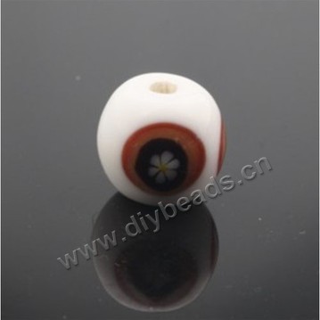 Bead,Japan lampworked glass,white, 14x14mm round.mini order 100pc 