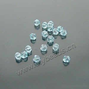 bead,glass,light blue opal,6mm hand-faceted bicone,sold per pkg 20ps,A grade