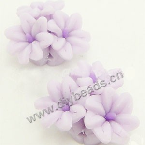 Bead, polymer clay, mauve, 16mm flower. Sold per pkg of 12.