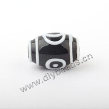 Bead,Japan lampworked glass,black ,18X12mm tube.mini order 100pc 