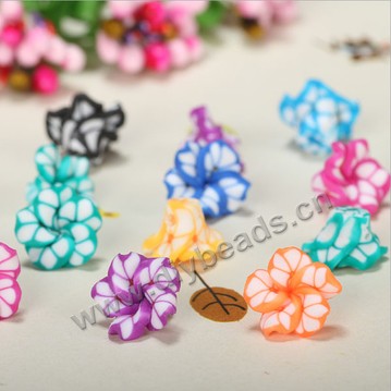 Bead, polymer clay,mixed color ,12x8mm flower. Sold per pkg of 5.