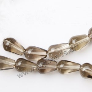 Bead, smoky quartz (heated/irradiated), light, 8x12mm puffed teardrop.sold per pkg of 30
