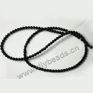 Bead, black agate (dyed), 3mm round. Sold per 15-inch strand.