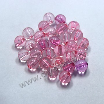 Bead, acrylic, lucid light pink, 10mm round. Sold per pkg of 100ps