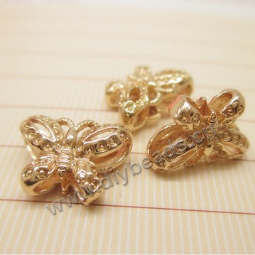Bead, brass 24k gold filled 12*8mm butterfly  beads,  Sold per pkg of 1 bag- 10 pieces.