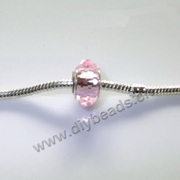 beads,glass, large hole beads pink, 14x8.5mm. Sold per pkg of 20ps