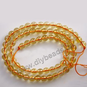 Bead, citrine (SYN),6mm 128-faceted round, A grade. Sold per 14-inch strand,approximately  60 beads . 