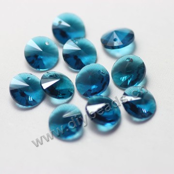 Bead, glass, peacock blue, 10mm faceted satellite, sold per pkg 5 bags.