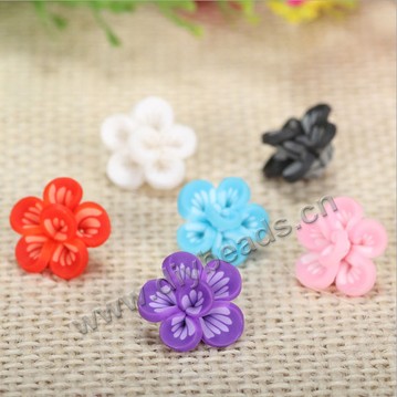 Bead, polymer clay,mixed color,15x8mm roses. Sold per pkg of 5.