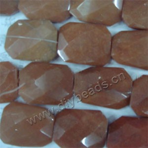 Bead, red aventurine (natural), 30x40mm faceted nugget. Sold per 15-inch strand