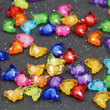 wonder Bead, acrylic, mix colors ,16x11mm butterfly beads. Sold per 500-gram pkg.