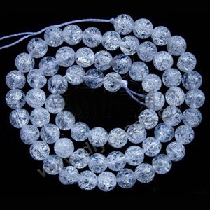 Bead, ice flake quartz (heated/dyed), 8mm round. Sold per 16-inch strand