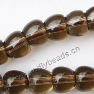 Bead, smoky quartz (heated/irradiated), 12x10mm carved apple. Sold per 16-inch strand.