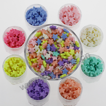 Wholesale 13mm mixed color candy star shape acrylic beads components beads for children's DIY making