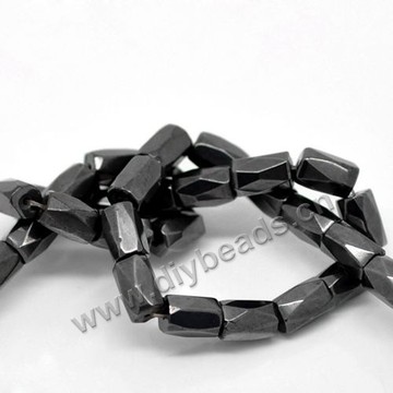 hematite Bead,balck, 8x5mm round tube. Sold per 5strands